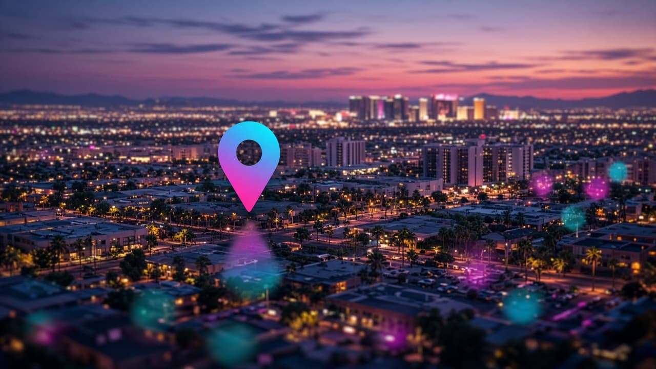 Map pin over a Miami neighborhood